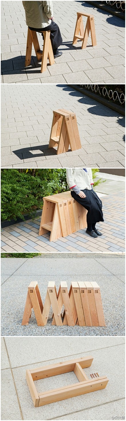模块化设计的双A折叠凳。设计：日本TOR...
