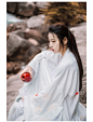 古风古装汉服绣花大袖衫刺绣齐腰襦裙白色仙鹤古典女装民族风复古-淘宝网