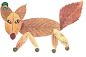 用树叶做的画 可爱的小狐狸和小狗的做法◆肉丁儿童网