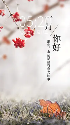 通用1月你好祝福实景手机海报