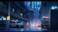 赛博朋克动漫风场景图集 AI场景素材 游戏概念插画设计美术资源