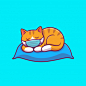 戴口罩睡觉的猫咪，卡通矢量图插画矢量图素材