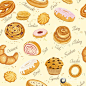 复古烘培食品插画背景矢量素材 - 图翼网(TUYIYI.COM) - 优秀APP设计师联盟