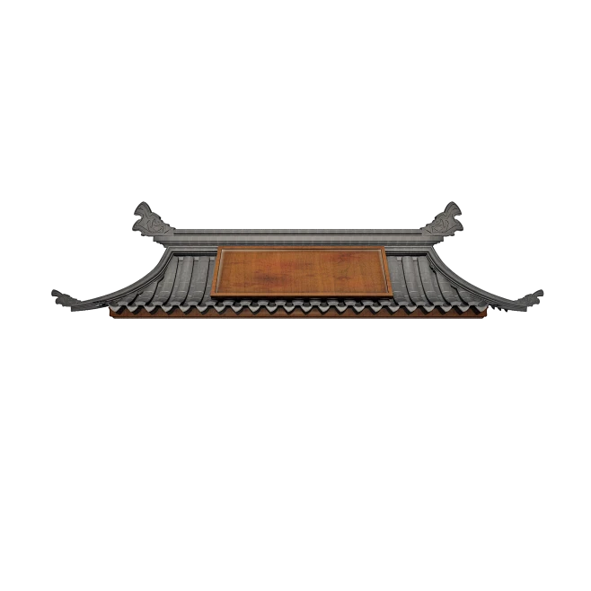 中国风古风古典屋檐木头房顶透明免抠PNG图案 PS设计素材元素 (42)-花瓣网