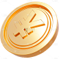 促销通用3D立体单个金币元素