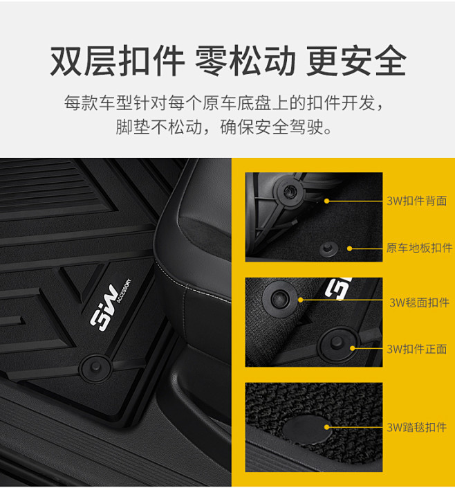 3W全TPE汽车脚垫大众途观L帕萨特途昂...