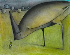 油画风格的现代主义插画
