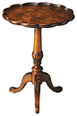 Masterpiece Olive Ash Burl 26" Pedestal TAble victorian-side-tables-and-end-tables