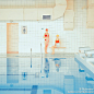#Flipboard图说#｜来自斯洛伐克的摄影师Maria Svarbova以公共泳池为背景，拍摄了一组名为《泳池》的照片，使用清透犹如薄荷糖的色调与轻盈的曝光度，搭配着模特结冰似的表情与定格动作，摄影师巧妙地运用了这种极致清凉的超现实风格，有没有给置身于炎炎夏日的你带来一抹清凉？