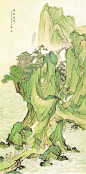 Chen Sao-Mei  chinese landscape art  green man temple mountain: 