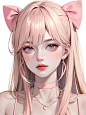 AI插画✨蝴蝶结女孩
