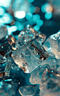 简约数字艺术冰块素材图背景