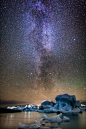 Aurora Milkyway at Jökulsárlón, Iceland