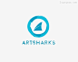 标志说明：鲨鱼艺术画室logo标识设计欣赏。