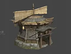 古代小房子，古代建筑，风车，灯笼，民房，江南民居，作坊