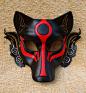 MADE TO ORDER Okami Wolf Mask... masquerade Japanese by Merimask