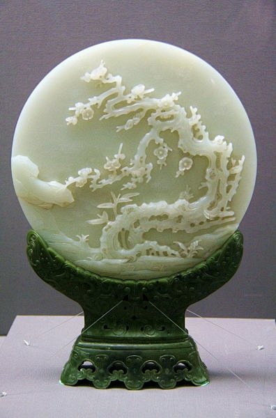 青玉梅花图屏 #工艺#