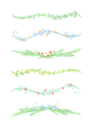 小清新花朵藤蔓装饰图案分割线