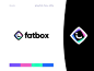 Fatbox Logo Exploration v.1 b2c logo mark mockups box packaging logotype branding saas