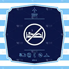 禁止的,床,插画,禁止吸烟记号,图标,疤,危险,风险