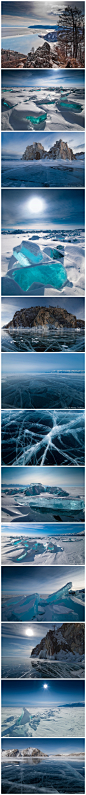 贝加尔湖奇景：冰面通透如绿松石