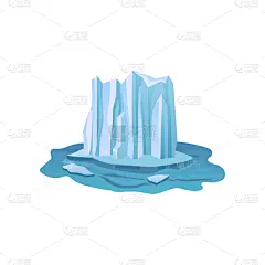 山,图标,平坦的,冰,巨大的,手机游戏,模板,自然美,南极洲,漂浮