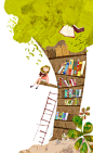 人,休闲装,教育,户外,书_169758477_Girl sitting on tree branch and reading book_创意图片_Getty Images China