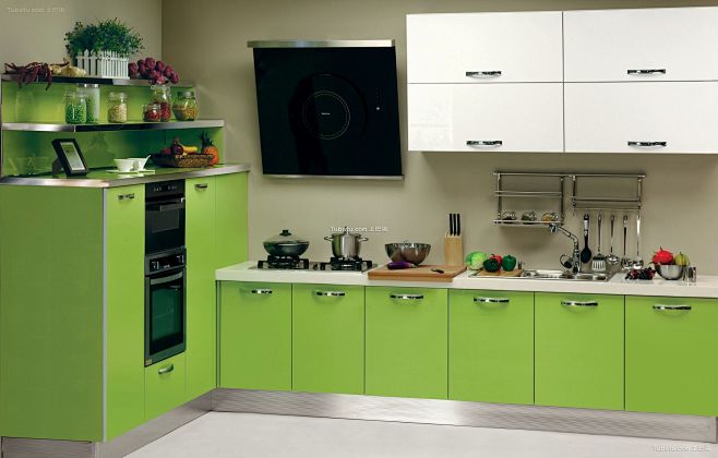 绿色橱柜厨房装修设计
