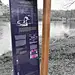 Outdoor freestanding information pylon sign at Lac de Louvain-la-Neuve by Traces TPI