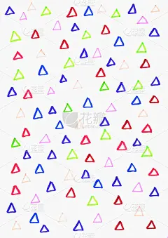 手绘的彩色三角形形状