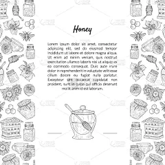 模板,蜂蜜,动物手,式样,生物学,农业,商务,杯垫,绘制