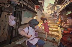 靑骎采集到『动漫场景』