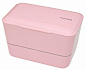 Expanded Double Bento Box by Takenaka (Pink) 979845386801 | eBay : When done eating, place the top tier into the bottom for a compact solution.