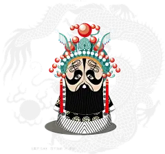 手绘卡通脸谱京剧戏剧人物项羽