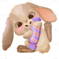 手绘-可爱拟人兔子动物元素贴纸2