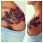#纹身#，#女孩#，#花朵#