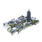 航拍扫描古建筑群3D模型