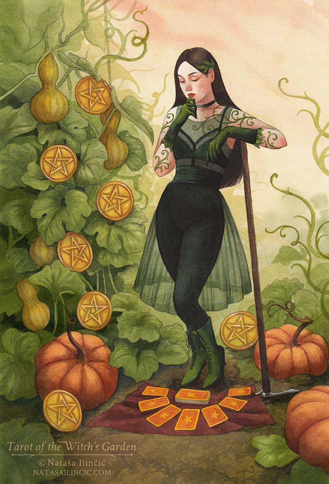 Seven of Pentacles.
...