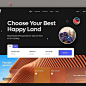 Photo by UI/ UX DESIGN INSPIRATION on April 21, 2023. May be a graphic of text that says 'Home Propertie Members Pages aloqs Log| SignUp Choose Your Best Happy Land Real Estate & Properties For Sale Or Rent In 12+ Country Buy Rent Property type Showol