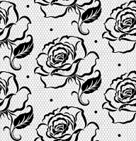 无缝花边图案，花复古矢量背景。