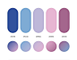 蓝色，紫色，粉红色配色方案和渐变色调