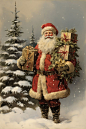 画像の内容：Noble Nostalgia Elegant Christmas Wallpaper