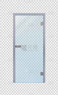 小姑娘在透明的背景下关上了门。矢量图