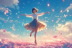 捧花阳光女生人物模型
