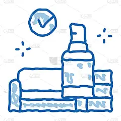 客厅专用清洁涂鸦图标手绘插画