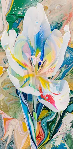 花朵油画素材图AI图装饰画