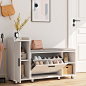 Amazon.com: Maupvit Shoe Storage Bench with Flip Drawer Shoe Cabinet, 8 Adjustable Metal Feet, White : Home & Kitchen