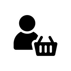 在白色背景上隔离客户、客户和消费者图标。