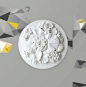 Hand made decor : The work is done in classic technique. Every element is processed by hand and it's unique.The floral composition is stylized in classic style and only in one copy.This hand made decor is perfect for modern interiors.Material: gypsum , d 