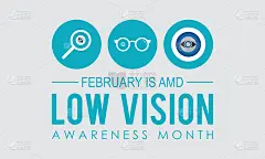 低视力意识月。意识概念向量的横幅，卡片，海报，背景模板。